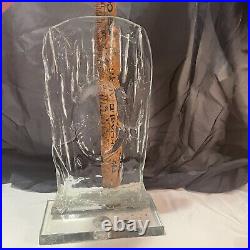 Murano Pedestal Clear Art Glass Bubbles Sculpture Made in Italy