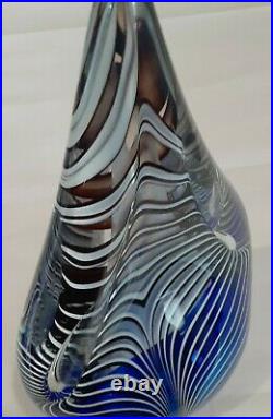 Mystery Artist Large Hand Blown Glass Teardrop Paperweight (Signed)