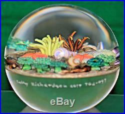 NEW! Cathy RICHARDSON Tidepool with Green Anemone Small Encased Paperweight