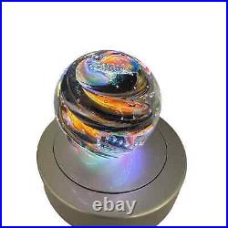 NEW Rocky Earth 3 Brown Orb Paperweight Bullicante Bubbles Signed Scotty G