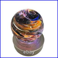 NEW Rocky Earth 3 Brown Orb Paperweight Bullicante Bubbles Signed Scotty G