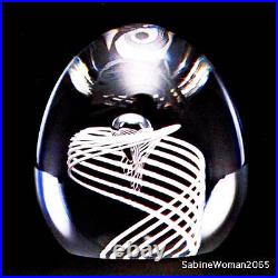 NEW in BOX STEUBEN art glass TEARDROP paperweight ornamental 1950 MCM heart orb