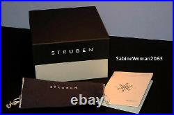 NEW in BOX STEUBEN glass EXCALIBUR 18K GOLD SILVER SWORD J HOUSTON paperweight