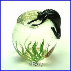 New Art Glass Paperweight By Correia Art Glass Cat In The Fishbowl Signed