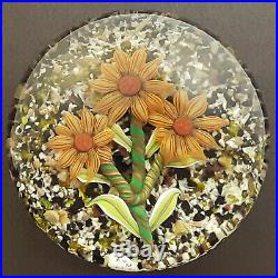 New USA Lampwork Glass 3 Flower Paperweight Trower Glass 2020 1 of 1