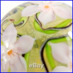 ORIENT AND FLUME Floral Glass Paperweight 3 Signed C140 K 1978 Beautiful