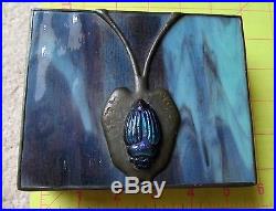 Orient Flume Stained Glass Box Scarab Beetle Signed / Dated 1977