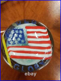 Old Glory John Gentile Paperweight Wheaton Glass Millville NJ Rare Museum Stock