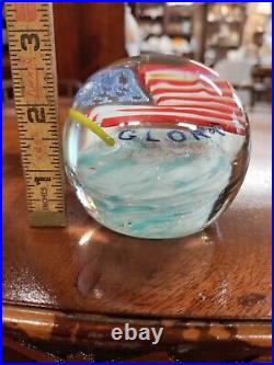 Old Glory John Gentile Paperweight Wheaton Glass Millville NJ Rare Museum Stock