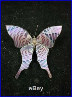 Orient And Flume Art Glass and Bronze Butterfly Figurine/Paperweight