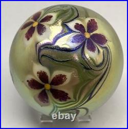 Orient And Flume Floral Glass Paperweight 1976