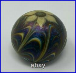 Orient And Flume Iridescent Flower Paperweight 1974 Signed & Numbered #135