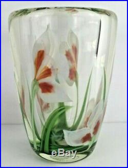 Orient & Flume Floral Paperweight Vase Signed M. Quinn Numbered