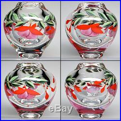 Orient & Flume Sillars Studio Art Glass Fuchsia Paperweight Cabinet Vase