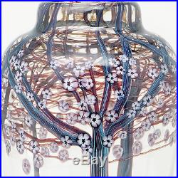 Orient & Flume Studio Art Glass Paperweight Millefiori Hawthorne Tree Vase