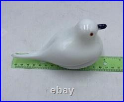Orient and Flume Art Glass Dove White Bird Figurine Paperweight 6 Signed