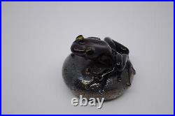 Orient and Flume David Smallhouse Art Glass Paperweight Frog Red Dart Poisonous