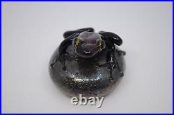 Orient and Flume David Smallhouse Art Glass Paperweight Frog Red Dart Poisonous