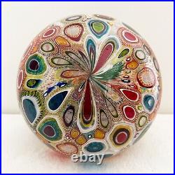Original Blown Glass Mixed-Murrine Sphere By David Patchen