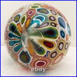 Original Blown Glass Mixed-Murrine Sphere By David Patchen