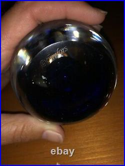 Orrefors Glass Paperweight Intermezzo Blue & Clear Teardrop, Erika Lagerbielke