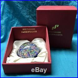 PERTHSHIRE Miniature End-of-Day Paperweight with Silhouette Cane 1997 Limited Ed