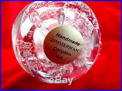 Pair of Bart Zimmerman Signed Handled Pen/Candle Holder Paperweight Art Glass