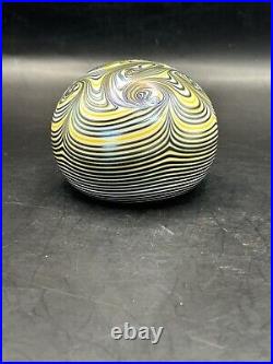 Paperweight Steve Smyers Art Glass Iridescent Northern Star'75 227 Signed