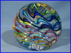 Paperweights Contemporary Art Glass Alloway 3.18 inch Dichroic Rainbow #661