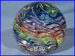 Paperweights Contemporary Art Glass Alloway 3.47inch Dichroic Rainbow #667