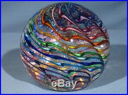Paperweights Contemporary Art Glass James Alloway 3.23in. Dichroic Rainbow #656