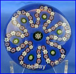Parabelle Glass Paperweight with Clover Leaf Shaped Millefiori Design, 1990