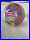 Paul Harrie 3in Rainbow Striped Paperweight. With Original Lable