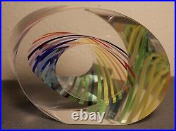 Paul Harrie Art Glass Contemporary Sunrise Eclipse Paperweight (American)