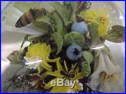 Paul J. Stankard Paperweight Flowers, Root People, Honey Bee, Fruit, Ant
