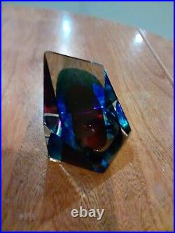 Paul Manners Studio Art Glass Paperweight Modern PRIZM 2.75 T