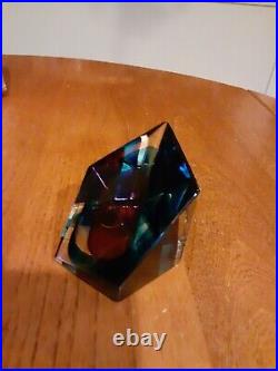 Paul Manners Studio Art Glass Paperweight Modern PRIZM 2.75 T