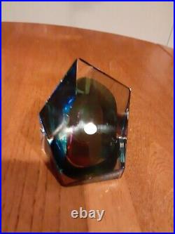 Paul Manners Studio Art Glass Paperweight Modern PRIZM 2.75 T