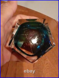 Paul Manners Studio Art Glass Paperweight Modern PRIZM 2.75 T