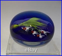 Paul STANKARD Four ORCHID BLOOMS Art Glass PAPERWEIGHT
