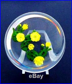 Paul Stankard 1979 Limited Edition Flowering Cactus On Clear Ground Paperweight