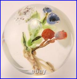 Paul Stankard Art Glass Paperweight Multi-Colored Flowers NEAGC New Orleans 1995