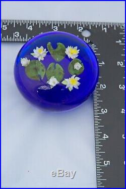 Paul Stankard Colour Ground Water Lily Paperweight