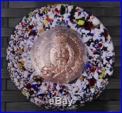 Paul Ysart Army Medic Button Weight Frit Millefiori Paperweight