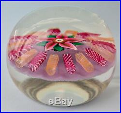 Paul Ysart Harland 1970s Flower & Lampwork Art Glass Paperweight