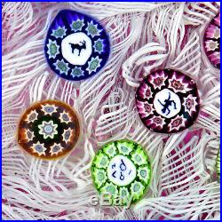 Perthshire 1972 PP13 Scattered Millefiori Canes on Lace over Amethyst Ground