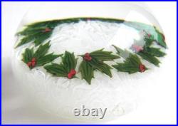 Perthshire 1983 Christmas Wreath White Glass Paperweight Art Glass Ltd Ed Box