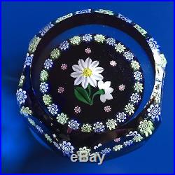 Perthshire Daisies White Daisy with Buds w Millefiori Cane Garland 1995D Box