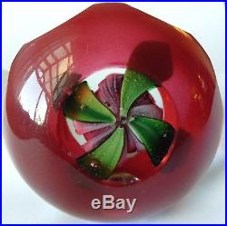 Perthshire Faceted Mauve Overlay Rose Paperweight