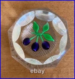 Perthshire Glass Scotland 1977B Damson Plums LE Paperweight